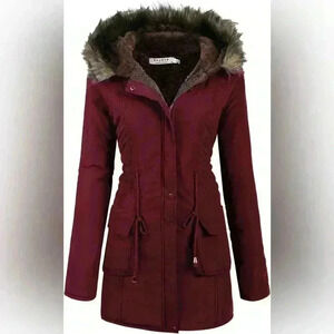 Beyove Womens Hooded Warm Winter Coats with Faux Fur Lined Outerwear Jacket